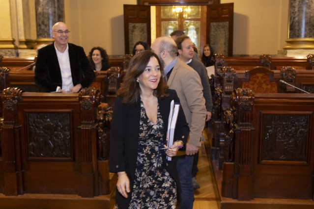 La alcaldesa de A Coruña, Inés Rey, en el pleno municipal