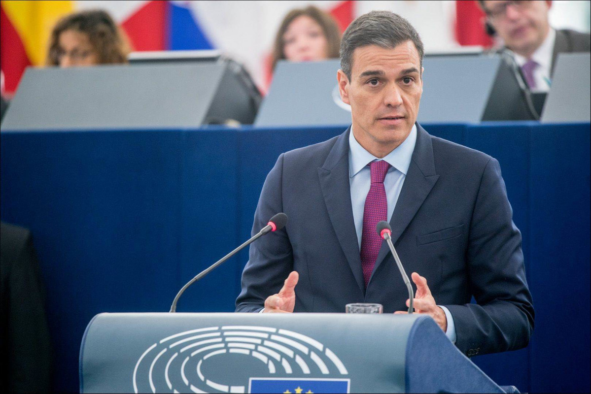 El president del Govern central, Pedro Sánchez, al Parlament Europeu
