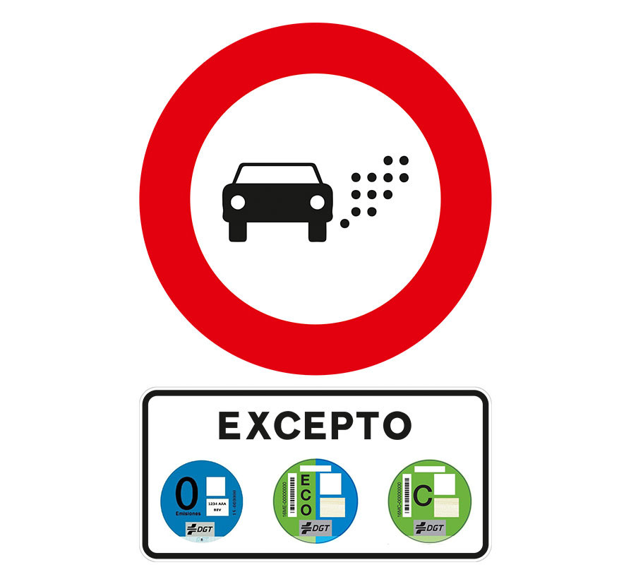 Seu00f1al zona de Zona de Bajas Emisiones