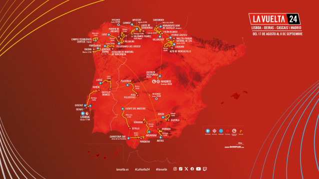 Archivo - Mapa del recorrido de la edición 2024 de La Vuelta Ciclista a España