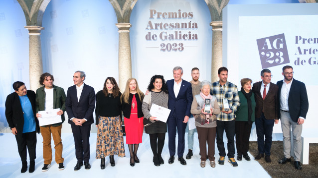 El presidente de la Xunta, Alfonso Rueda, en los Premios Artesanía de Galicia 2023.
