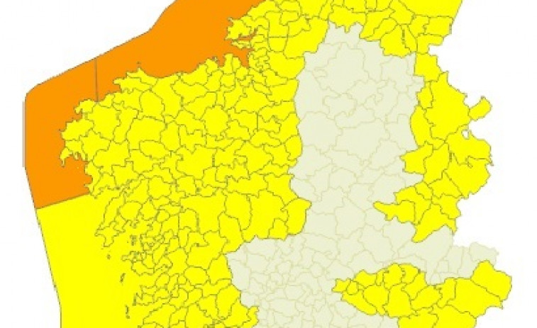 Casi toda Galicia en alerta amarilla por un temporal que dejará fuertes vientos y lluvias