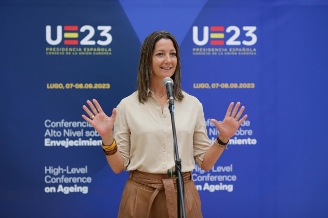 Archivo - La alcaldesa de Lugo, Lara Méndez, durante la Conferencia de Alto Nivel sobre Envejecimiento, a 7 de septiembre de 2023, en Lugo, Galicia (España). Lugo acoge una conferencia sobre envejecimiento y despoblación en el marco de las reuniones con m