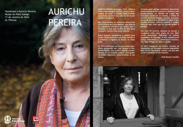 Homenaje a Aurora Pereira, conocida como Aurichu', en el Museo do Pobo Galego este jueves 11 de enero.