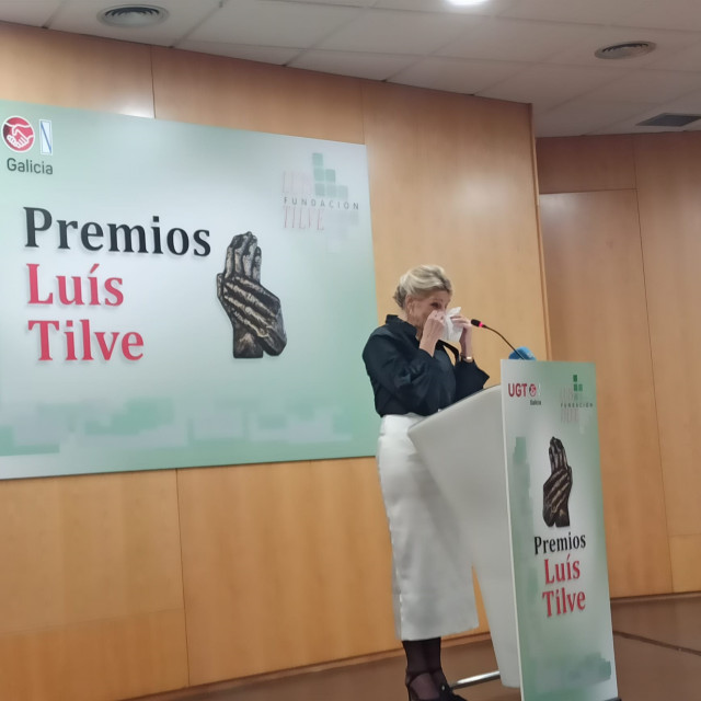 Yolanda Día en su intervención en los Premios Luís Tilve