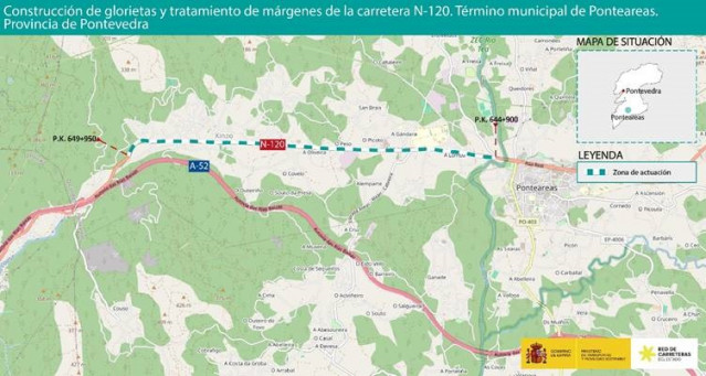 Transportes saca a información pública el cambio del trazado de la N-120 en Ponteareas, con una inversión de 3 millones