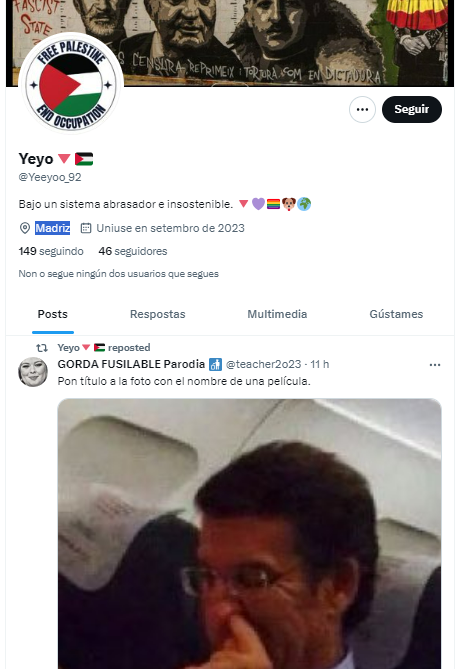 Captura de pantalla del perfil de Twitter de @Yeeyo 92