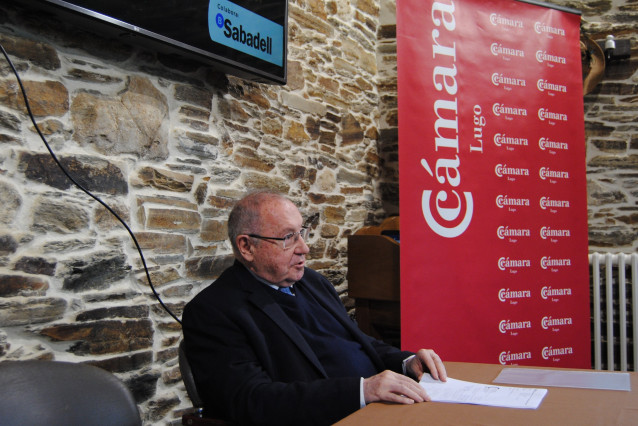 El presidente de la Cámara de Comercio de España, José Luis Bonet, en un encuentro en la provincia de Lugo