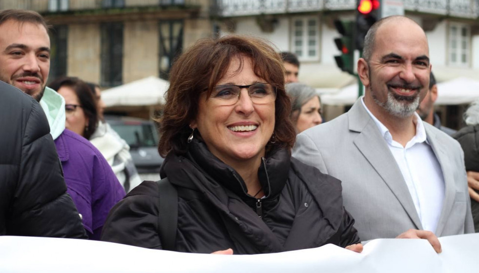 Isabel Faraldo (Podemos) en una manifestación