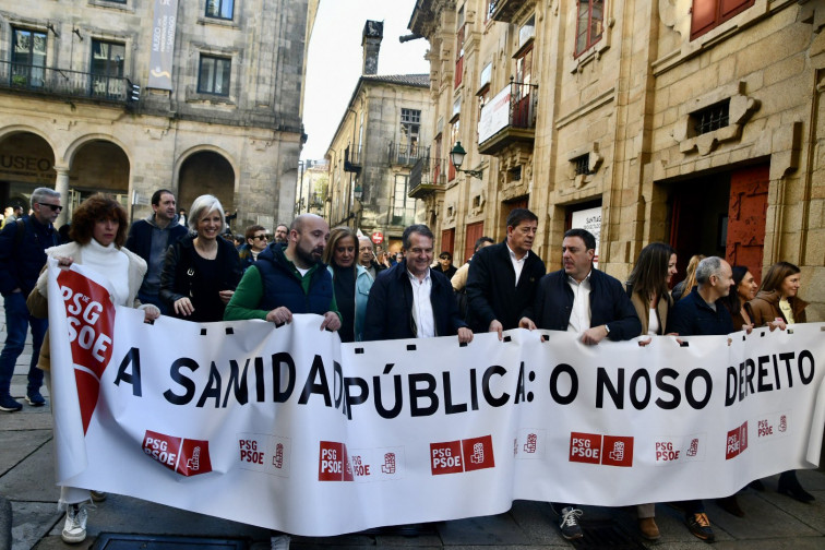 Besteiro durante la manifestación a favor de la sanidad pública: 