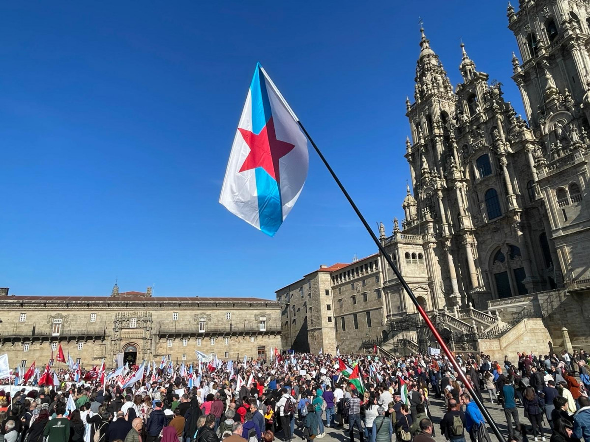 Bandera en Obradoiro
