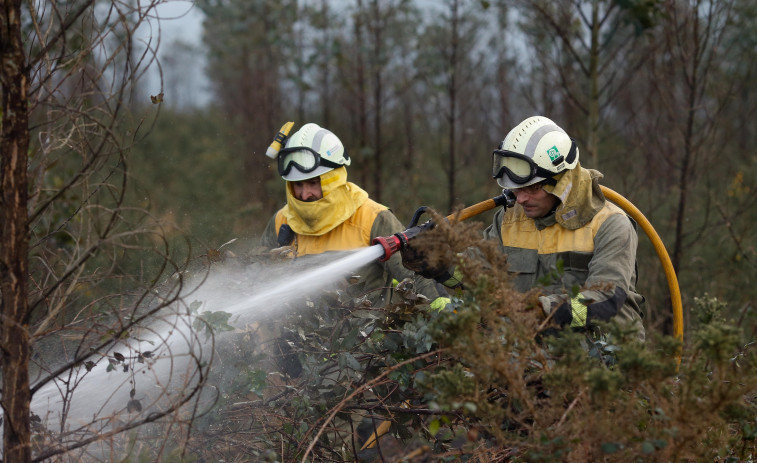 El incendio forestal de Trabada (Lugo) quema casi 200 hectáreas pese a la lluvia (vídeo)
