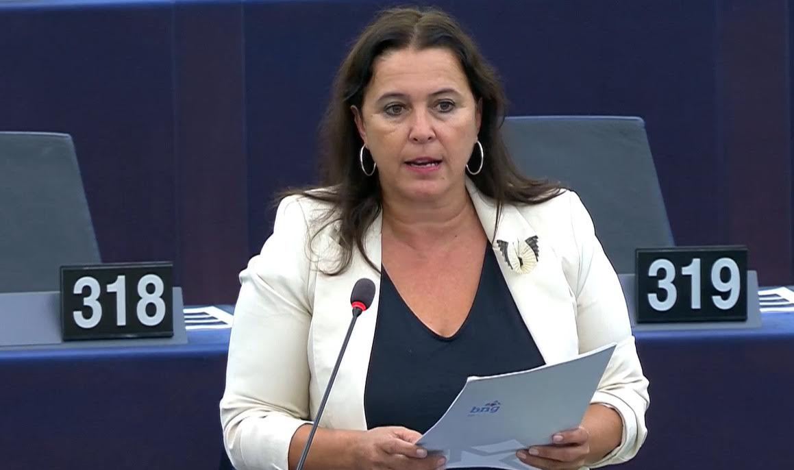 La eurodiputada del BNG, Ana Miranda, en una intervención parlamentaria