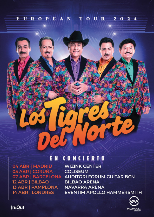 Archivo - Cartel de la gira de Los Tigres del Norte por España.
