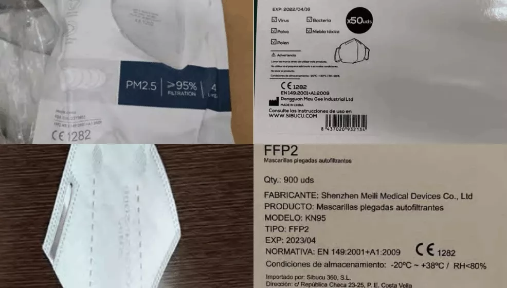 Fotos de los cuatro modelos importados por Sibucu y retirados por orden de la Xunta en unas imágenes de un documento de la Generalitat