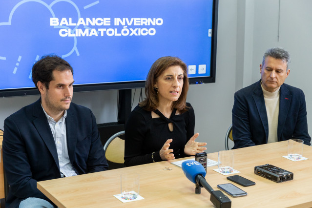 La vicepresidenta segunda en funciones, Ángeles Vázquez, informa del balance climático del invierno en Galicia.