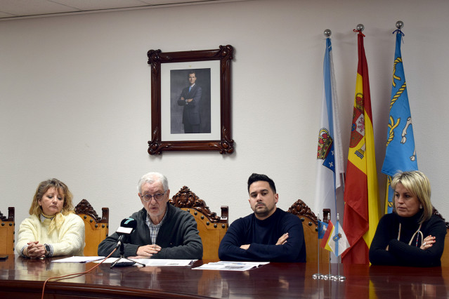 Rueda de prensa en el Ayuntamiento de Valga.