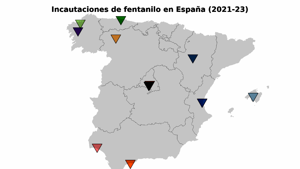 Incautaciones de fentanilo en Espau00f1a