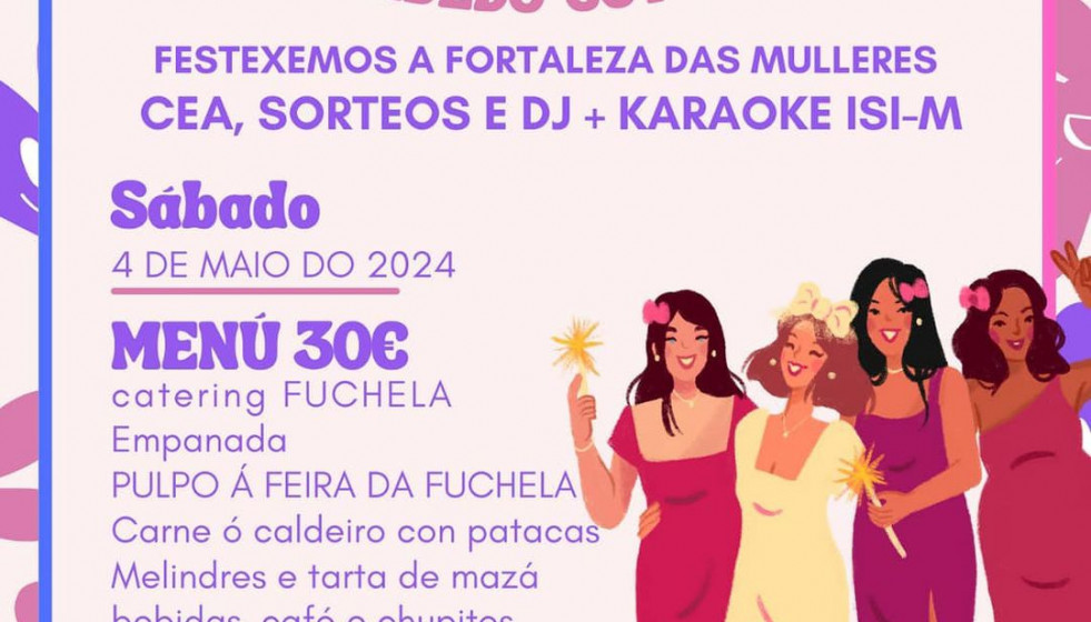 Cartel de la cena de mujeres de Cerdedo-Cotobade (Pontevedra)