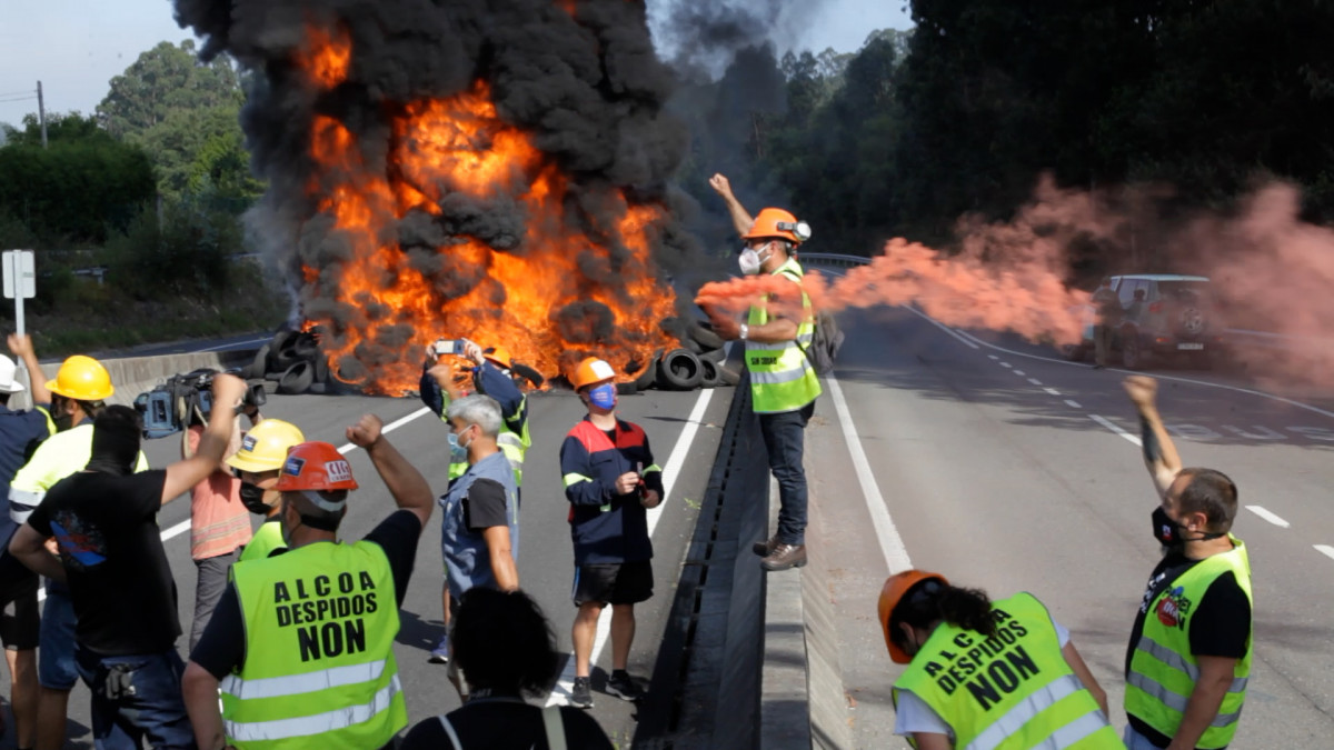 Una pasada movilizaciu00f3n de los trabajadores de Alcoa
