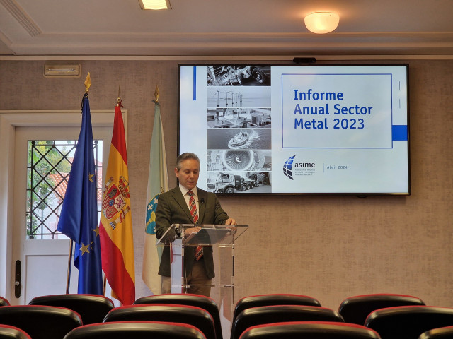 Enrique Mallón este lunes en la presentación de resultados del sector metal 2023.