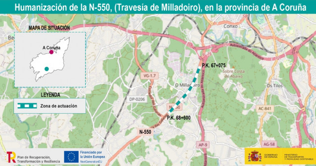 Obras en Milladoiro.