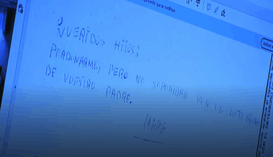 Nota dejada por la acusada de asesinato en una imagen de la CRTVG