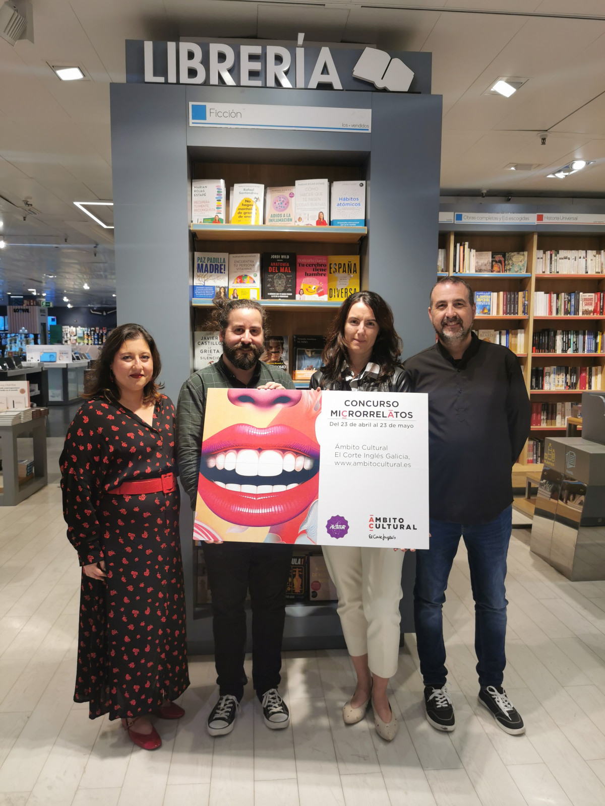 Maru00eda Nieto (AGER), Yago Fandiu00f1o (AGER), Fuencisla Cid (ECI) y Roberto Cagiao (AGER)