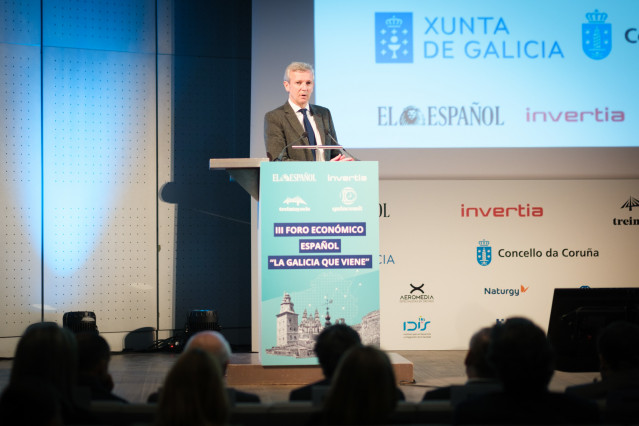 El presidente de la Xunta, Alfonso Rueda, interviene en el III Foro Económico El Español 'La Galicia que viene'