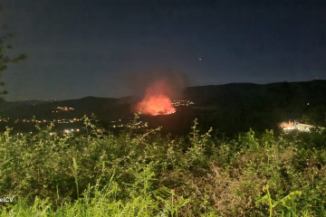 Incendio en A Cañiza en una foto de Samuel CV publicada por Incendios Galicia Twitter