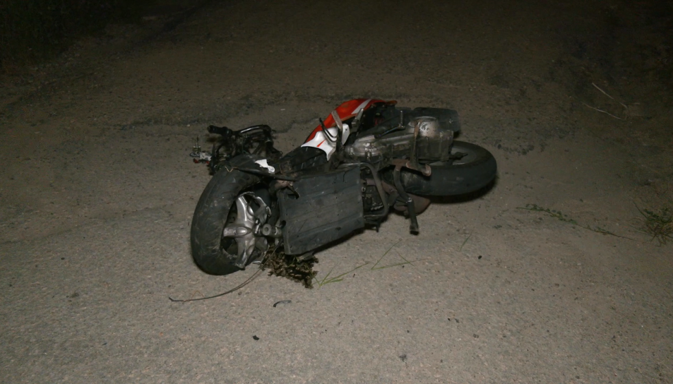 Moto dañada en el accidente mortal de Gondomar en una imagen publicada por CRTVG