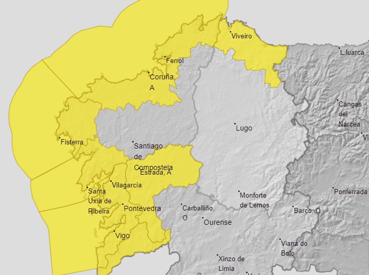 Mapa de alertas de AEMET para el viernes