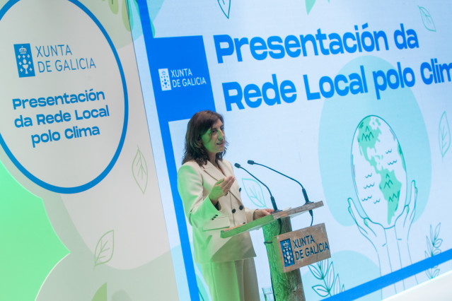 La conselleira de Medio Ambiente e Cambio Climático, Ángeles Vázquez, clausura la presentación de la Rede Local polo Clima