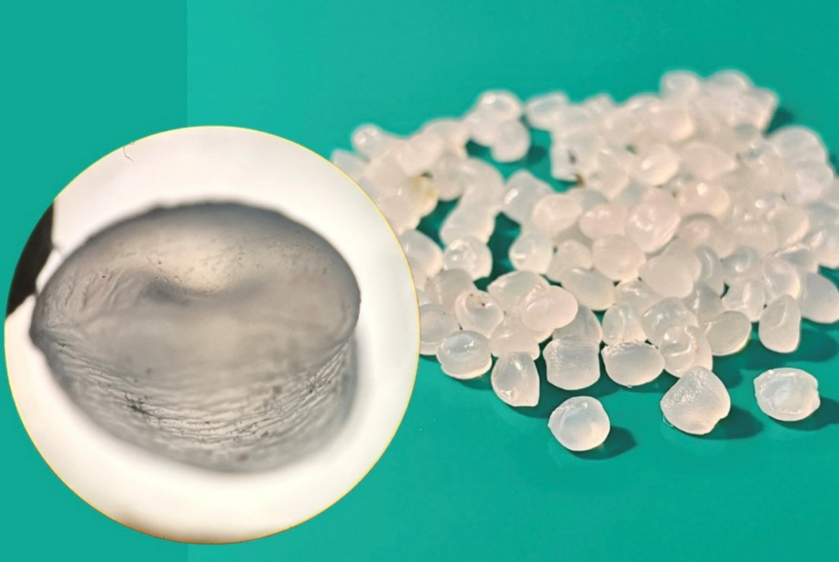 Imagen de los cubos de plu00e1stico del vertido de Toconao recogidos en la playa de Mexilloeira. ls gru00e1nulos recogidos eran blancos y tenu00edan una forma irregular.