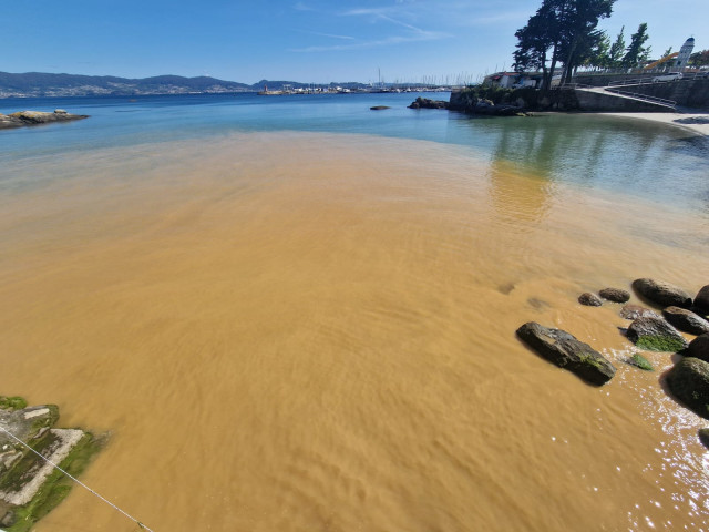Mancha en la playa de Sanxenxo.