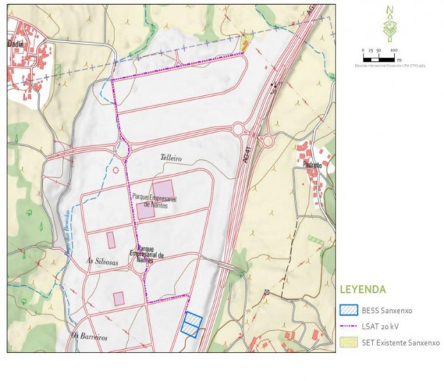 Proyecto de planta de almacenamiento de energía por baterías en Sanxenxo