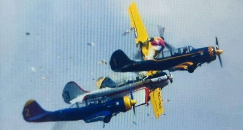 Momento de la colisiu00f3n de los aviones en Beja