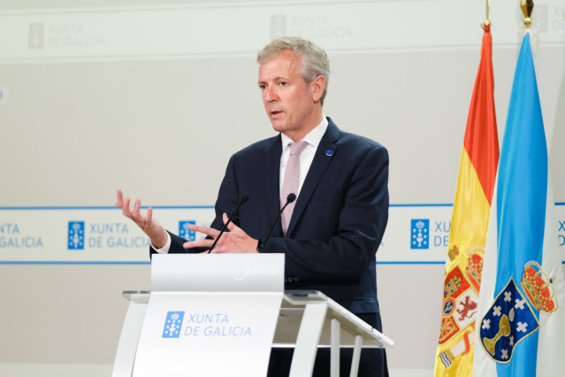 El presidente de la Xunta, Alfonso Rueda, tras el Consello de la Xunta.