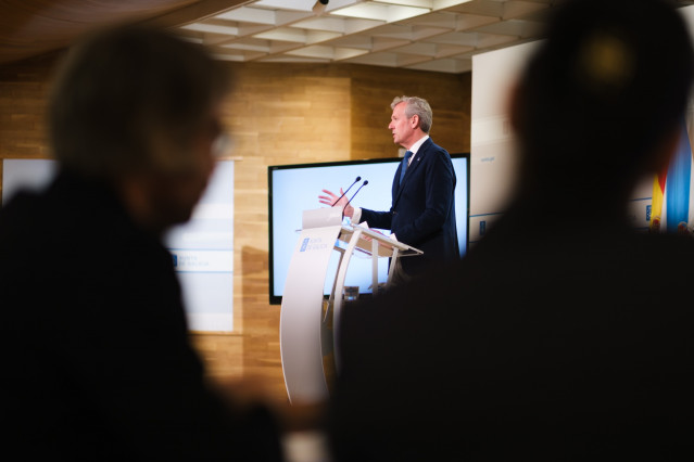 El presidente de la Xunta, Alfonso Rueda, tras el Consello.