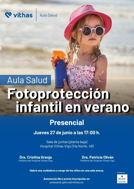 El hospital Vithas Vigo ofrece un taller sobre fotoprotección infantil en verano.