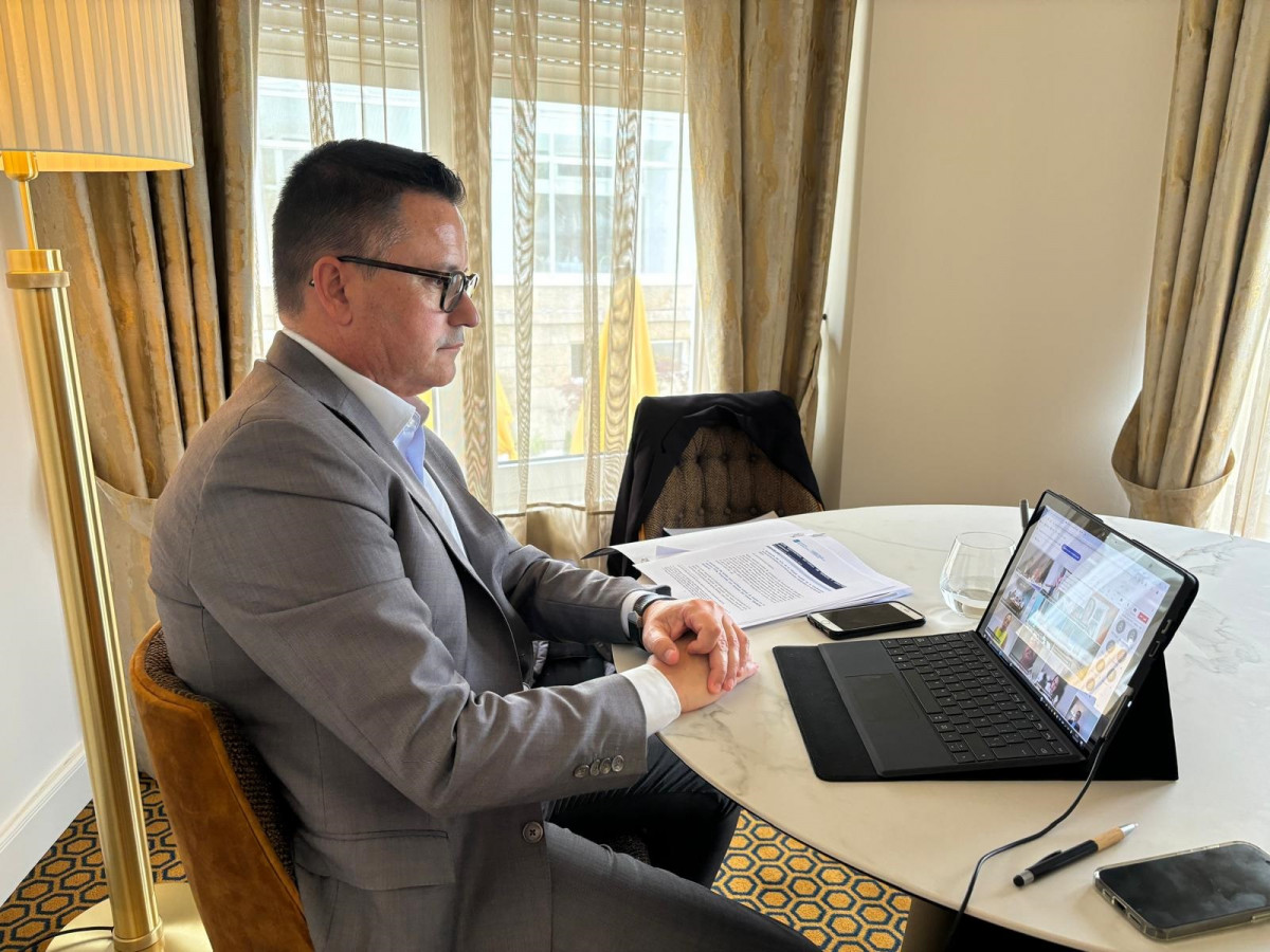 El conselleiro de Emprego, Comercio e Emigración, José González, participa por videoconferencia en la Conferencia Sectorial de Empleo