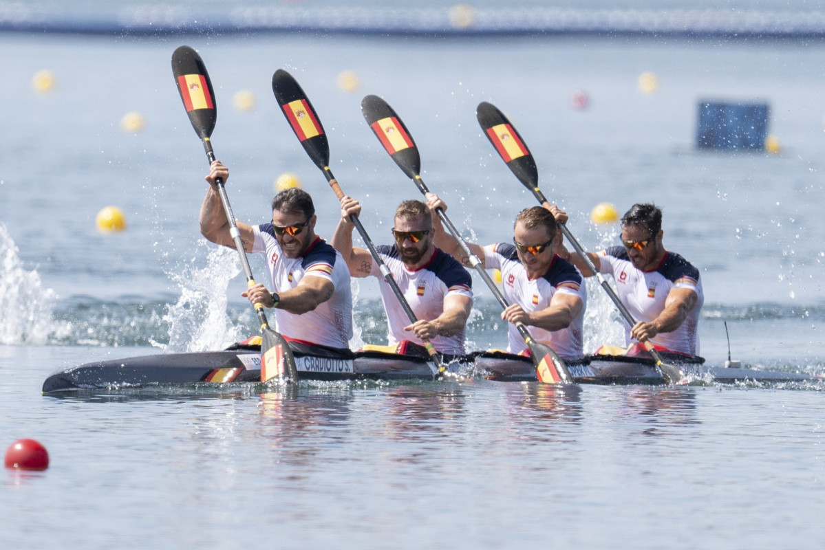 El k4 que logru00f3 la medalla de bronce en piragu00fcismo