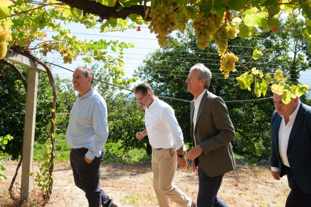 Rueda, durante la visita a una bodega este lunes.