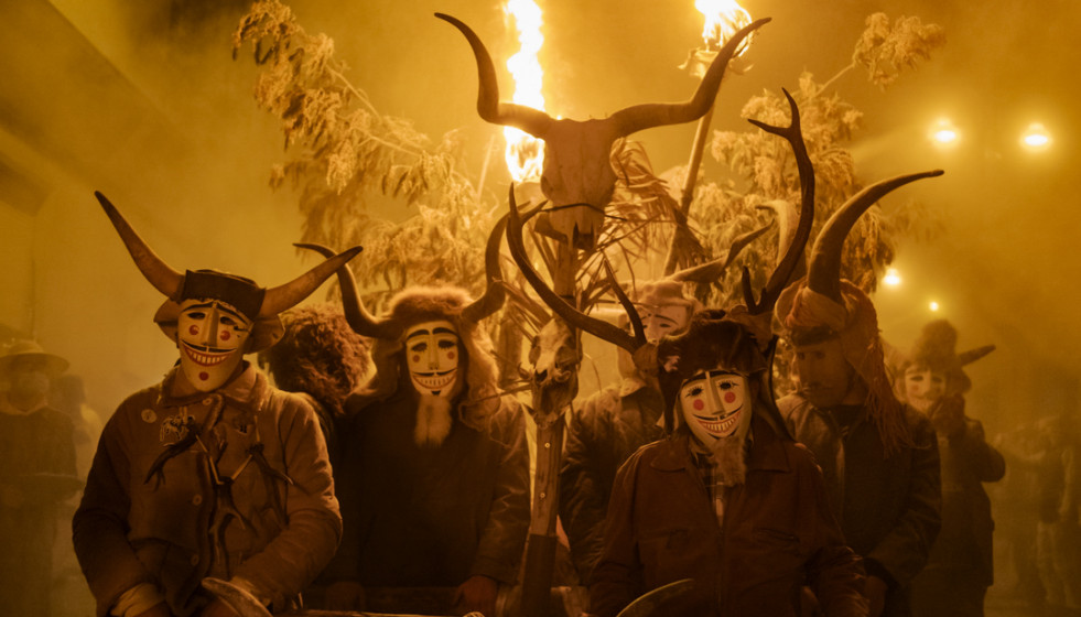 Foto del entroido en una imagen de la exposición de Brais Lorenzo