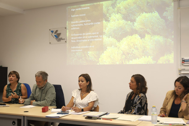 Las directoras xerais de Patrimonio Natural e Desenvolvemento Pesqueiro presiden la primera reunión del grupo de trabajo sobre la alga Rugulopteryx okamurae
