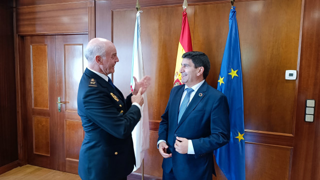 El jefe de Policía Nacional en Galicia, Ramón Gómez Nieto, y el delegado del Gobierno, Pedro Blanco.