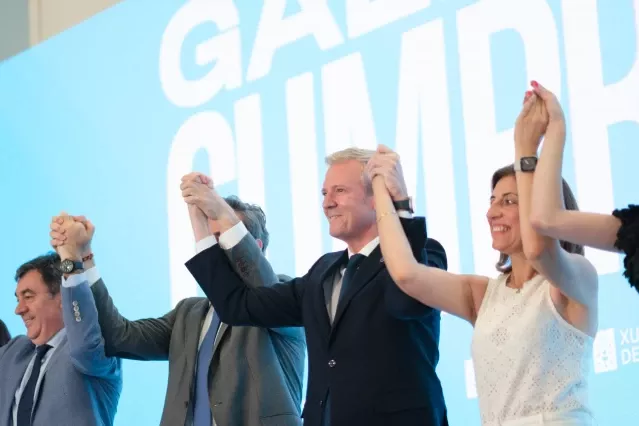 Rueda y varios de sus conselleiros en una foto de archivo de EP