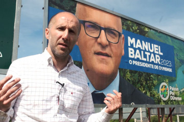 Jácome en un vídeo electoral de Democracia Ourensana emitido en Auria TV