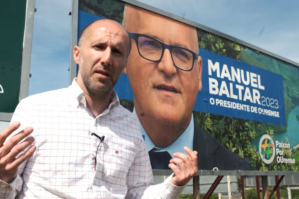 Jácome en un vídeo electoral de Democracia Ourensana emitido en Auria TV
