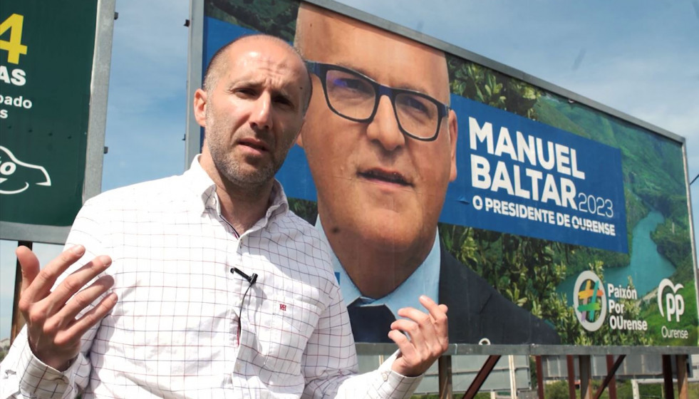 Jácome en un vídeo electoral de Democracia Ourensana emitido en Auria TV